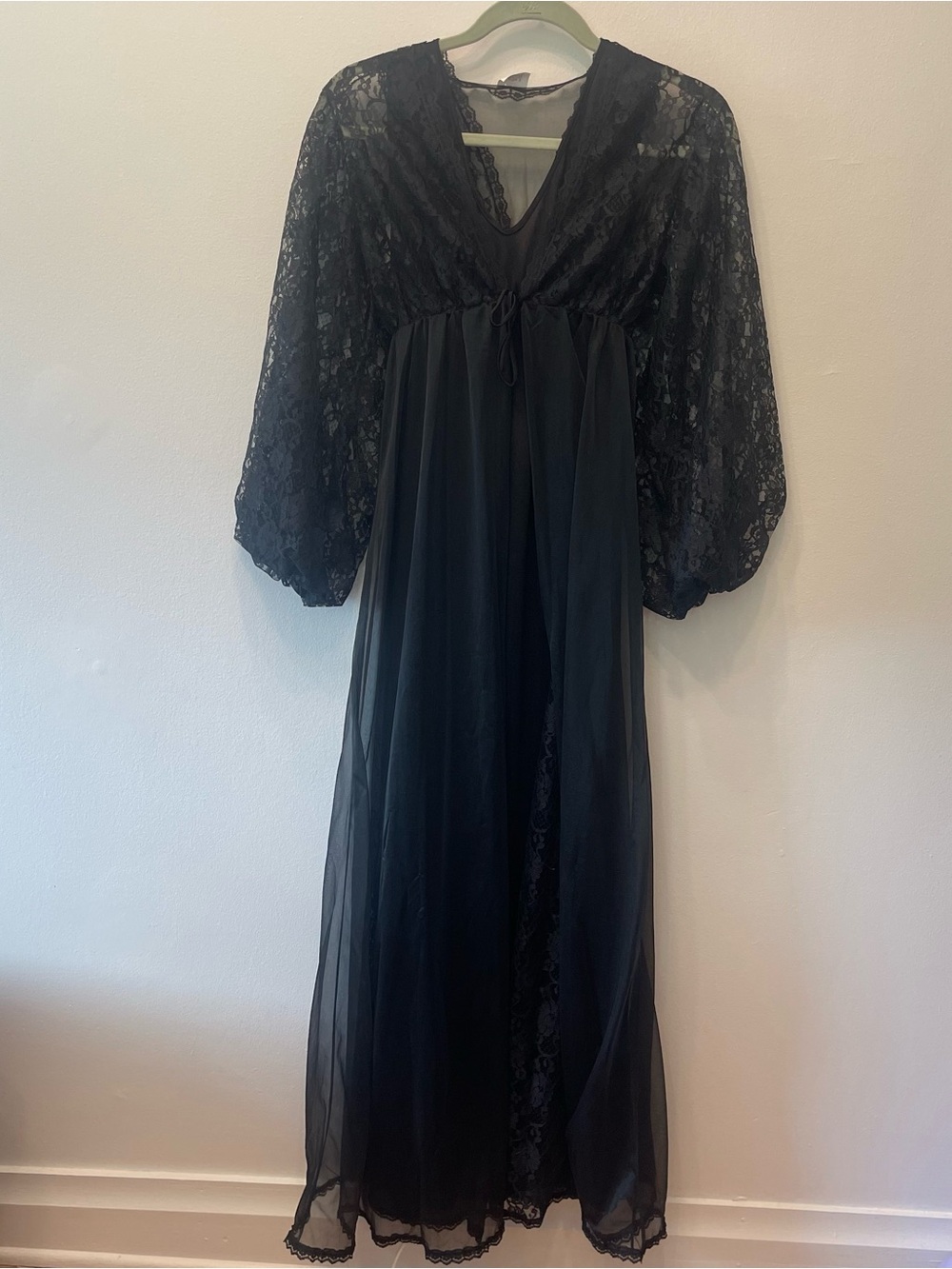 1970s/80s Undercover wear Renaissance Goth Lace Slip Dress + Robe size Large